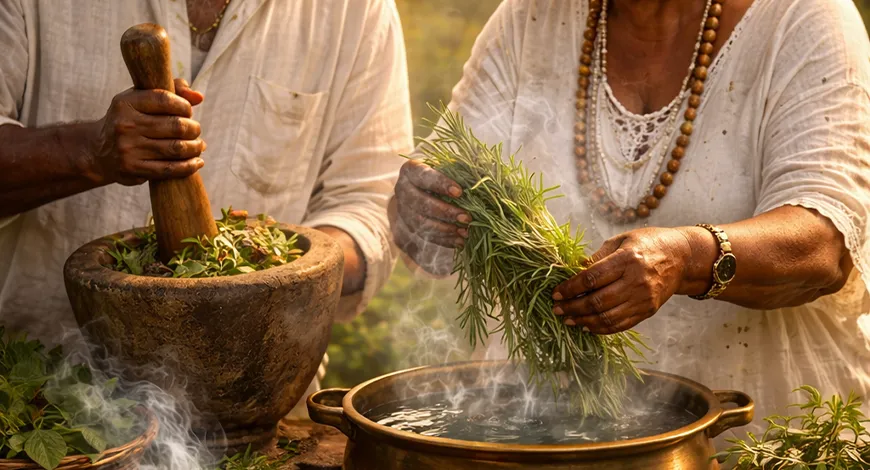 A força das ervas e dos banhos espirituais na linha de Pretos Velhos